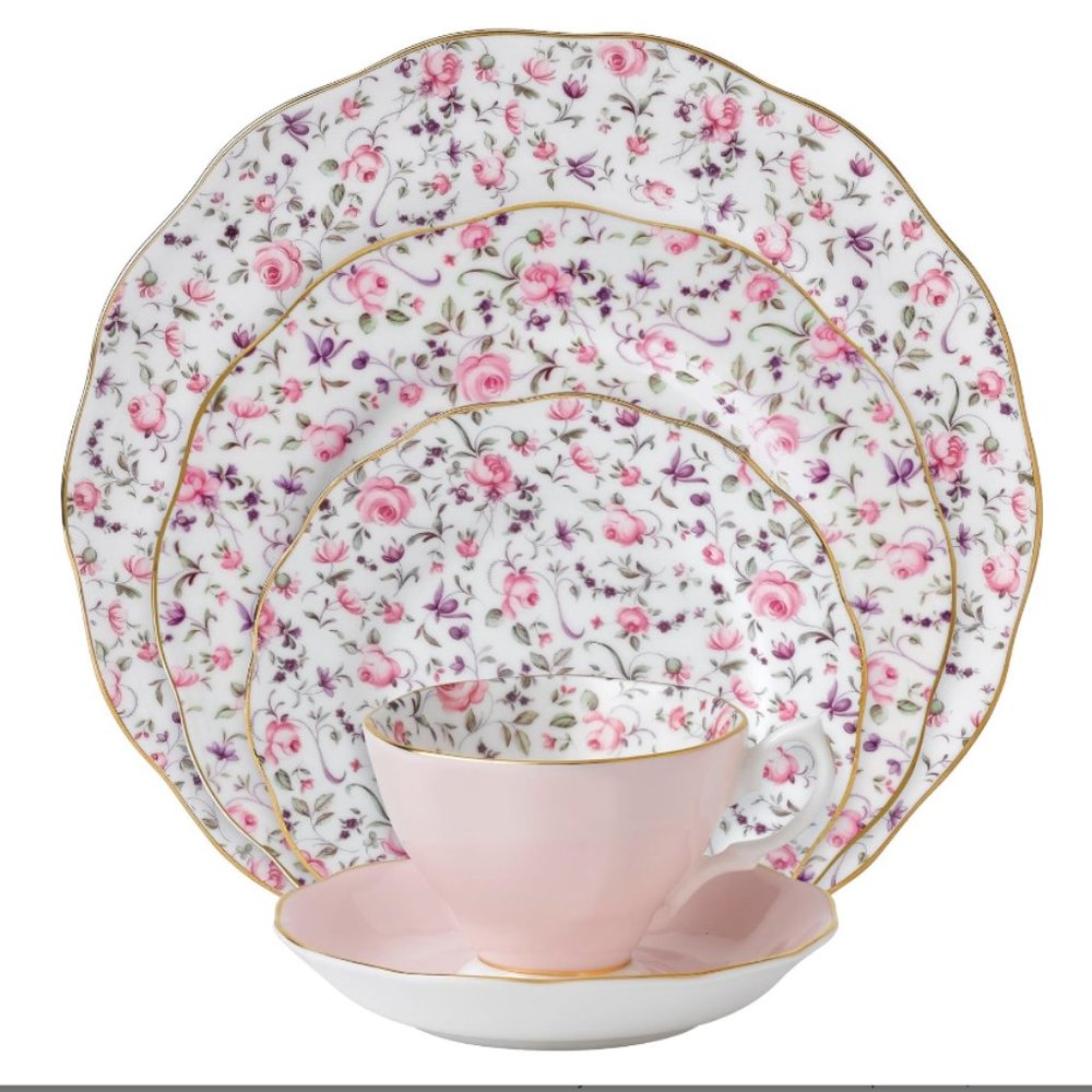 Royal Albert Rose Confetti 5-Piece Place Setting ( New with box)